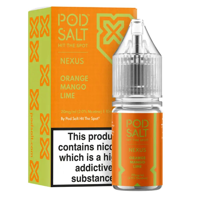 Pod Salt - NEXUS ORANGE MANGO LIME 10ML NICOTINE SALT E-LIQUID - Loony Juice